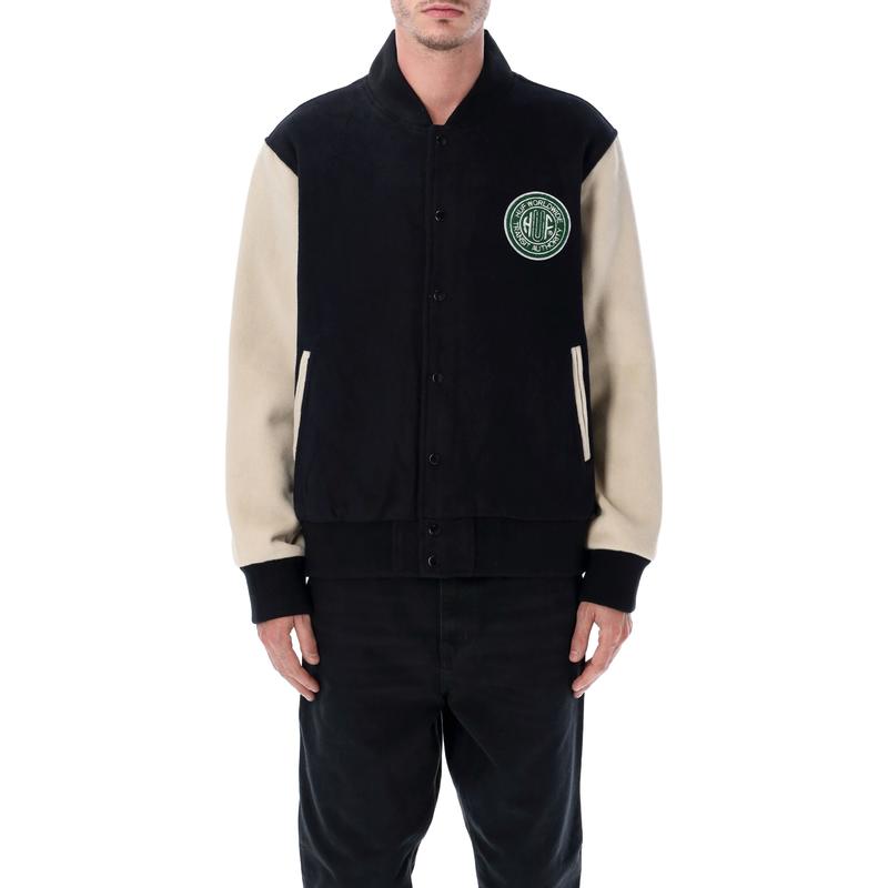 Huf 男士 FW25 夹克 Global Transit 黑色羊毛运动夹克