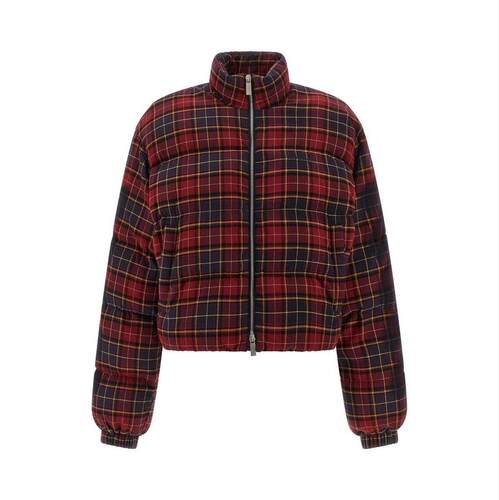 Off-White 女士 FW25 夹克 米白色格纹拉链