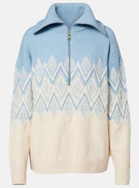 Varley 女士 运动上衣 Hedda 提花半拉链毛衣