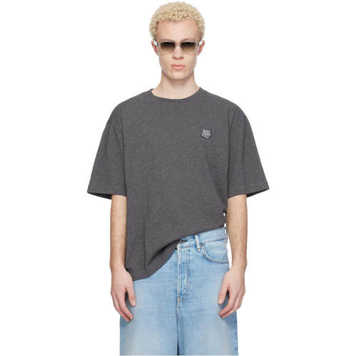 Maison Kitsuné 男士 T恤 灰色 Fox Head Oversize