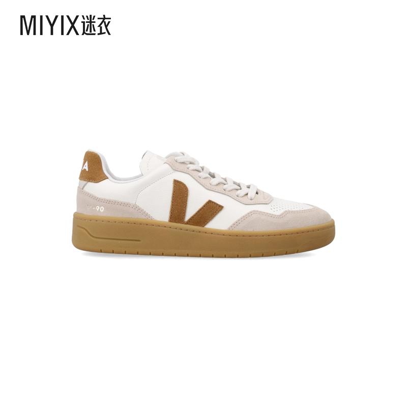[秋冬新品]Veja V-90 白色驼色皮质运动鞋男女同款 迷衣时尚