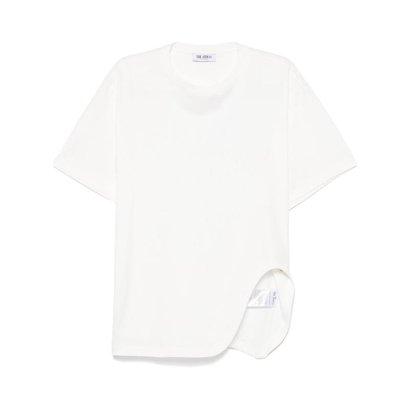 The Attico 女士 SS26 T恤 Attico 標誌刺繡超大平紋針織 T 卹