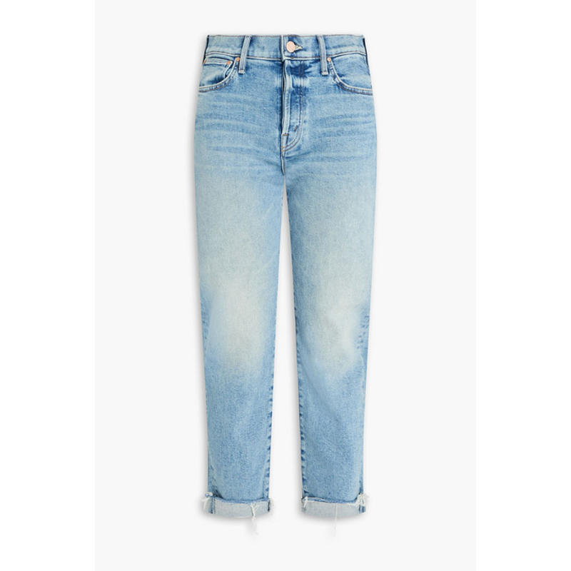 Mother Denim 女士 牛仔长裤 Scrapped 短款高腰直筒牛仔裤