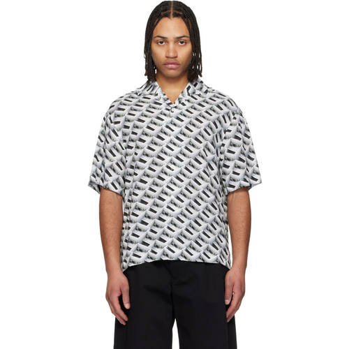 Hugo 雨果 男士 衬衫 灰色 Oversized-Fit Statement Print