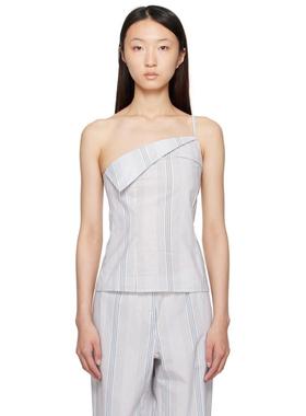 Paloma Wool 女士 背心 蓝色  白色 Jacuzzi 上装