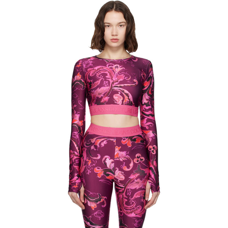 Versace Jeans 女士 T恤 粉色  紫色 Lycra Barocco T 恤