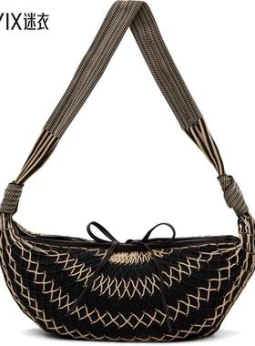 Lemaire 男款黑色 & 米色 Croissant Filt 单肩包 迷衣时尚