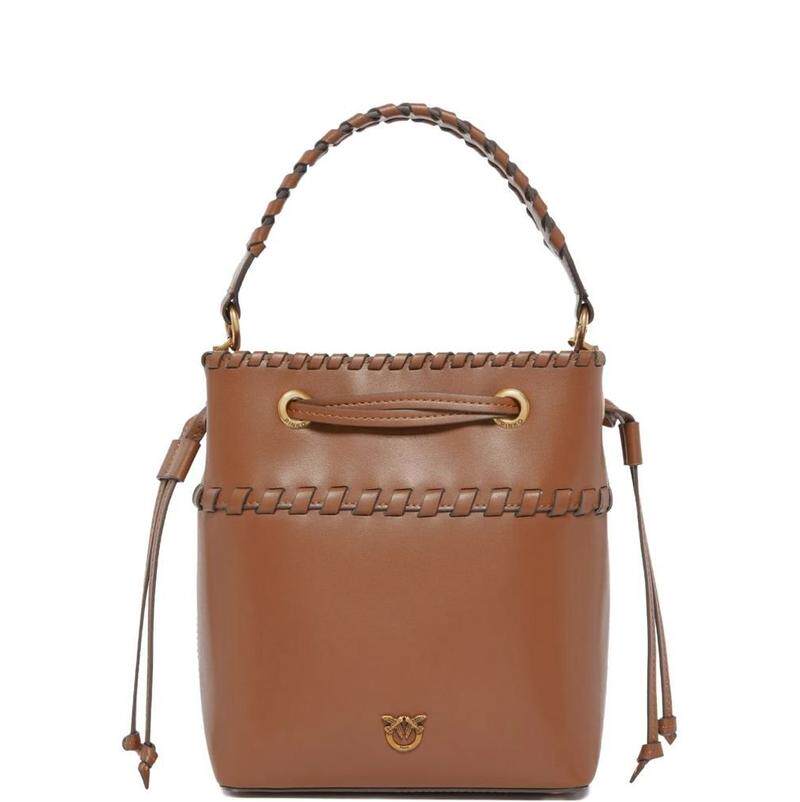 Pinko 品高 女士 FW25 托特包 Pinko编织手柄抽绳小水桶包