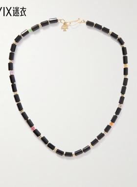 【早秋新品】PEYOTE BIRD 男款Utica 14K 镀金多宝石珠饰项链