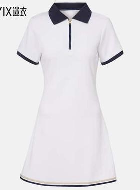 Varley 女款Valentina 棉混纺凸纹布网球连衣裙 迷衣时尚