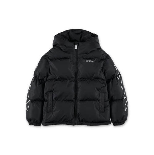 Off-White 男童 FW25 夹克 Kids Bookish 黑色羽绒(米白色)童装