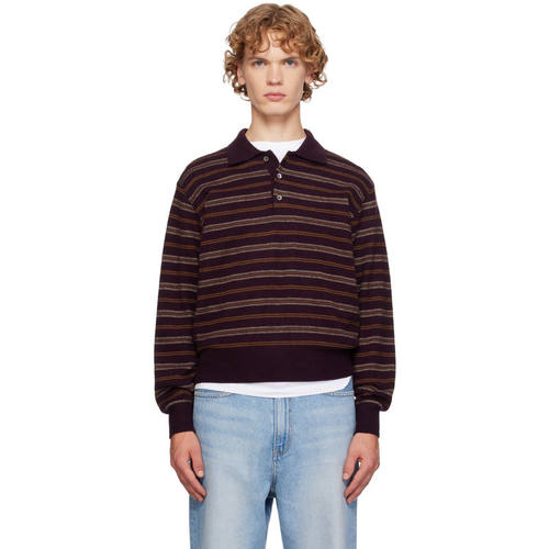 Dunst 男士 POLO衫 棕色 Collared Striped Polo 衫