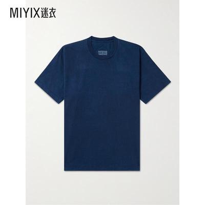 BLUE BLUE JAPAN 男士靛蓝染色棉针织T恤 迷衣时尚