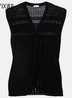 ERES 女款Mixte 网眼提花羊毛羊绒毛衣马甲 迷衣时尚