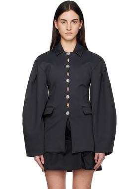 Ganni 女士 西装外套 黑色 Structured 西装外套
