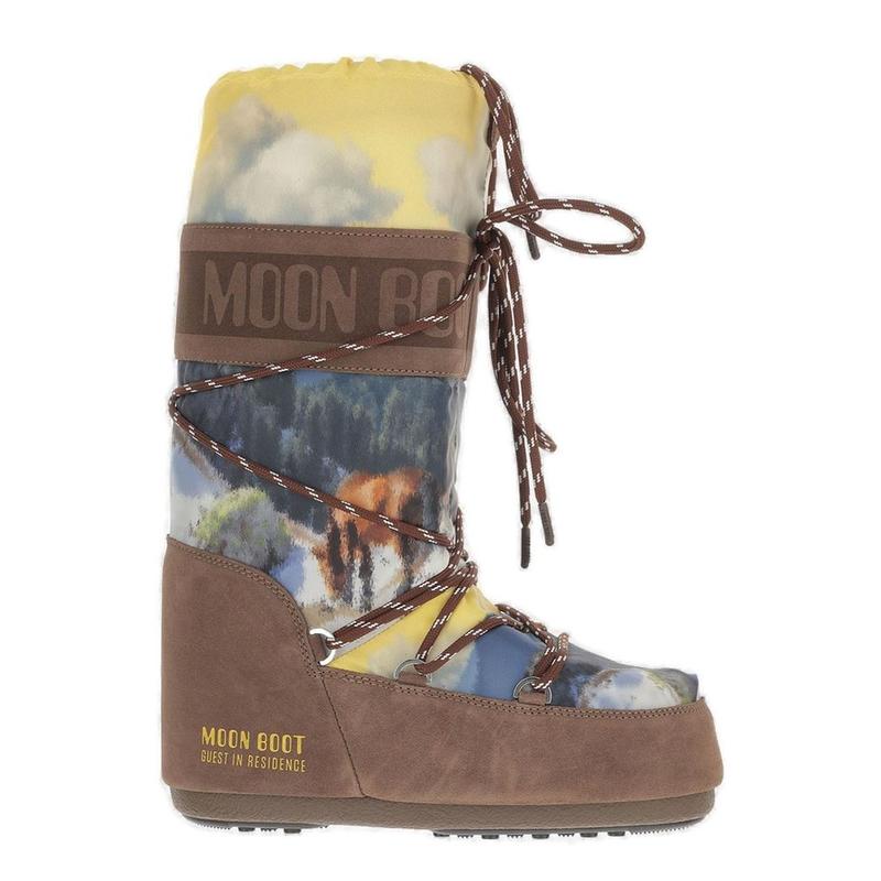 Moon Boot 女士 SS26 靴子 月球靴圖示明信片繫帶雪靴