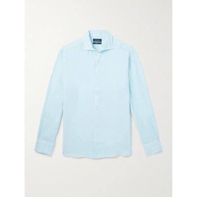 Thom Sweeney 男士 FW25 衬衫 修身剪口领亚麻衬衫