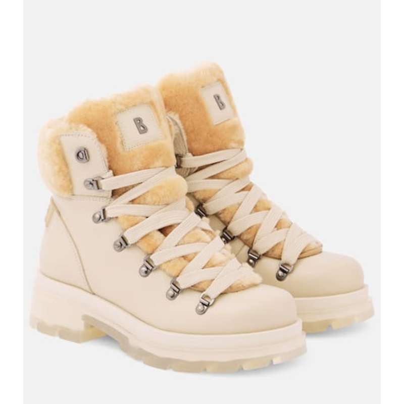 Bogner 女士 靴子 皮毛饰边皮质短靴