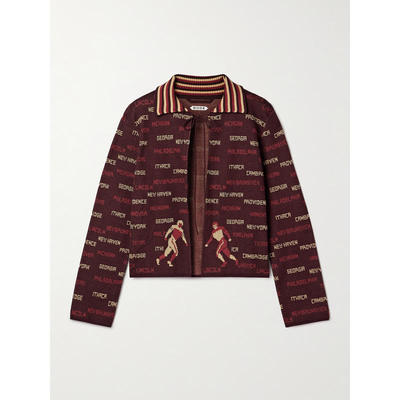 Bode 女士 开衫 Gridiron 棉提花针织开衫