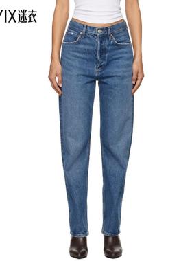 AGOLDE 女士蓝色 90's Mid Rise Straight 牛仔裤 迷衣时尚