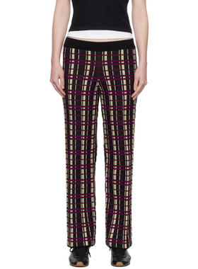 Guest In Residence 女士 运动长裤 黑色  紫色 Plaid Flare 长裤