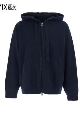 [秋冬新品]Roberto Collina 男款Sweatshirt 蓝色抽绳溜肩羊毛男