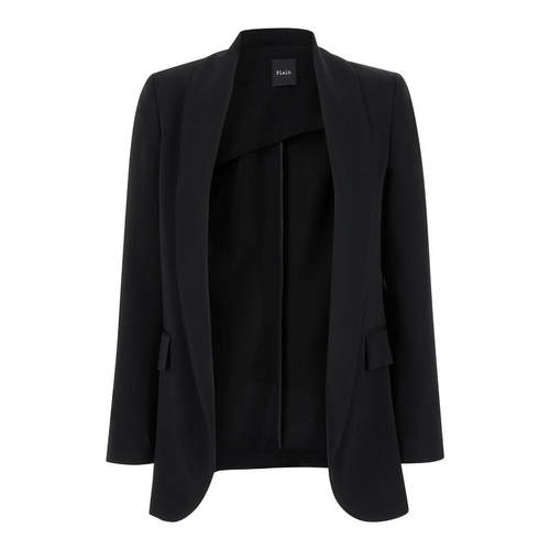 Plain. 女士 SS25 西装外套 黑色开襟高科技布织女士夹克