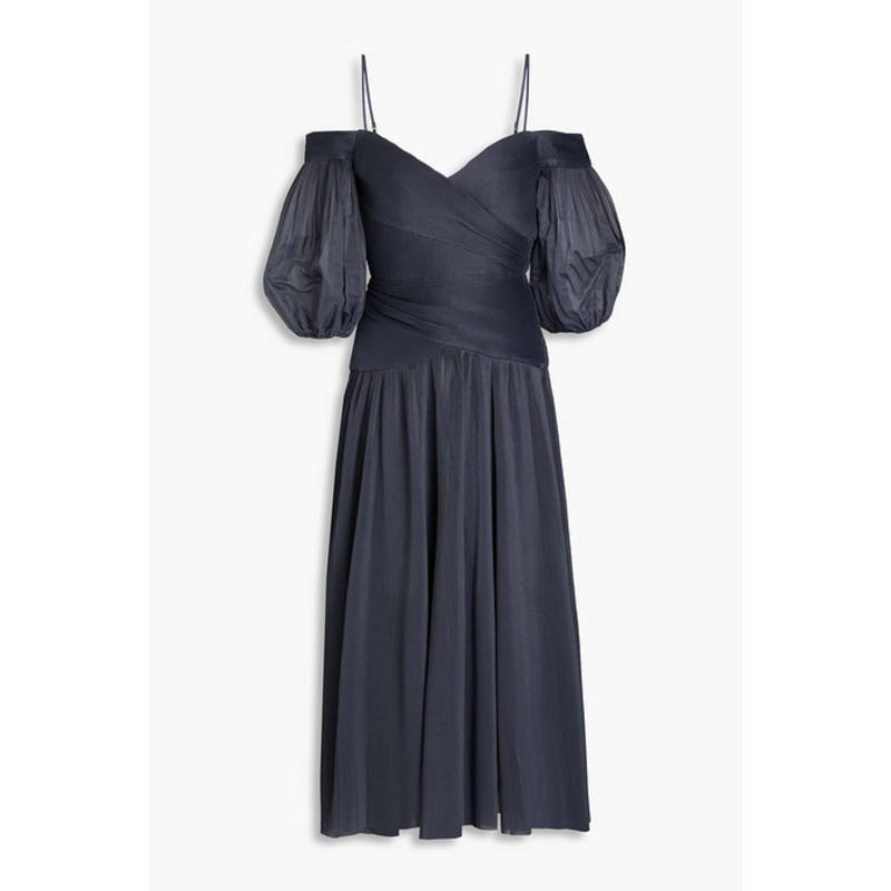 Zimmermann 女士 中长连衣裙 波尔卡圆点泡泡纱雪纺中长连衣裙