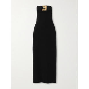 束带紧身胸衣针织长款 Balmain 中长连衣裙 女士 连衣裙 巴尔曼
