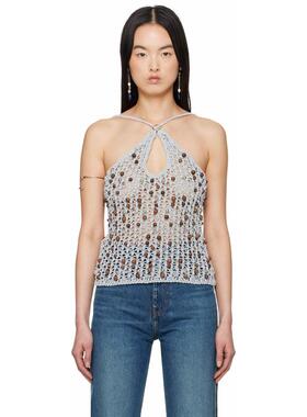 Coperni 女士 背心 灰色 Beaded Knitted 上装