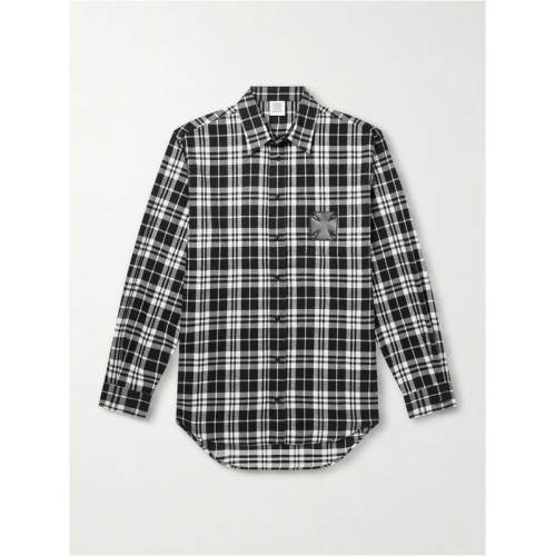 Vetements 维特萌 男士 SS26 衬衫 皮革贴花格纹棉质法兰绒