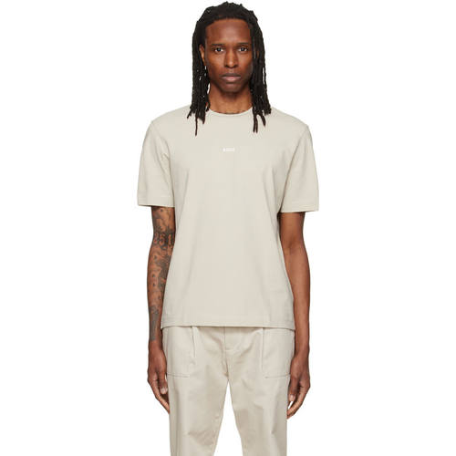 Boss 博斯 男士 T恤 BOSS 驼色 Relaxed-Fit Layered Logo Print