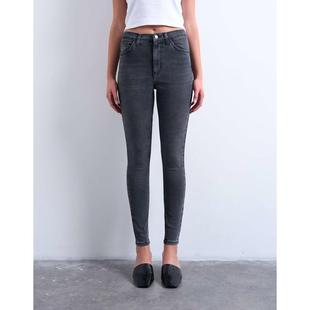Topshop 女士 牛仔长裤 Jamie 紧身高腰水洗黑色牛仔裤
