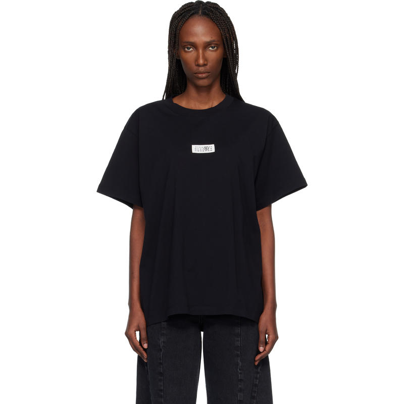 MM6 Maison Margiela马吉拉女士 T恤 黑色 Numeric Cotton T 恤