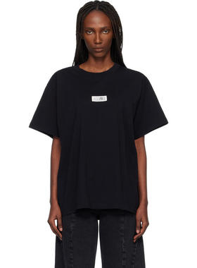 MM6 Maison Margiela马吉拉女士 T恤 黑色 Numeric Cotton T 恤