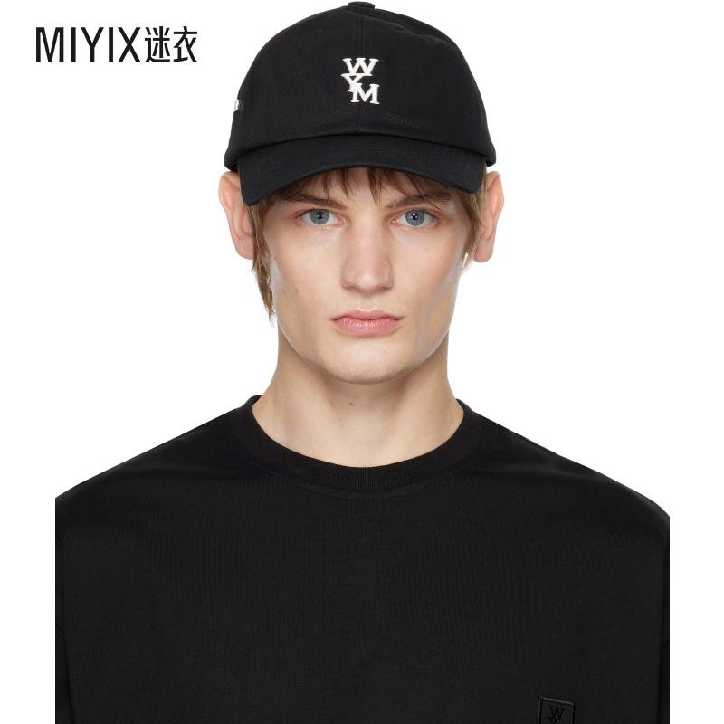 Wooyoungmi 男士黑色徽标棒球帽