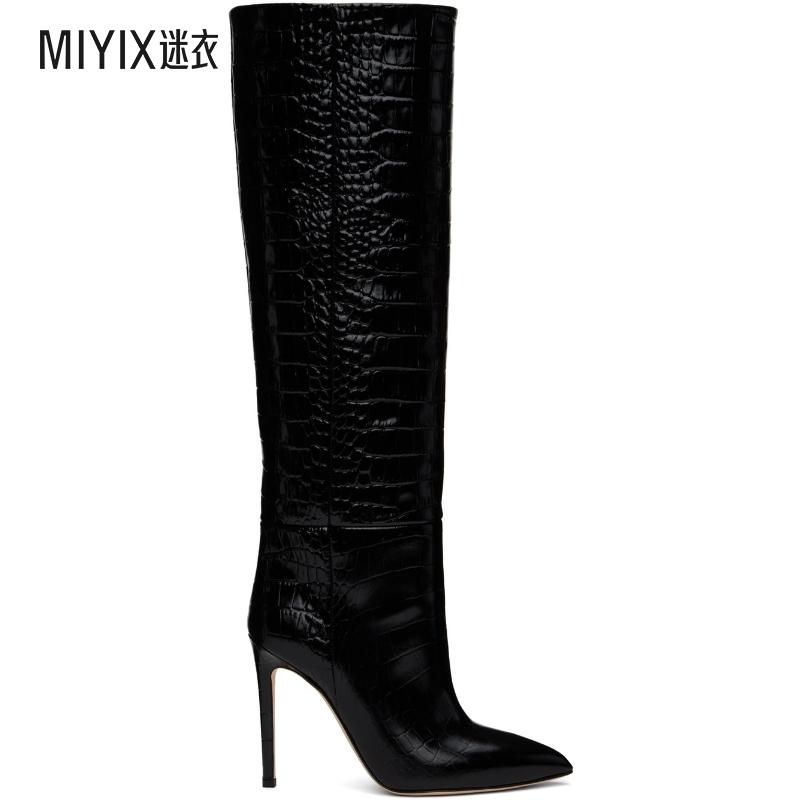 Paris Texas  女士 黑色 Stiletto 高筒靴 迷衣时尚