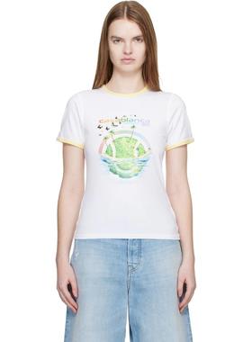 Casablanca 女士 T恤 白色 Beyond Destiny Longline Ringer T 恤