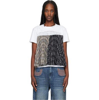 Andersson Bell 女士 T恤 独家发售白色 Studded Pleats Hybrid