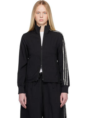 Y-3 女士 卫衣 黑色 Sport Uniform Raw Cut 3 Stripes 运动夹克