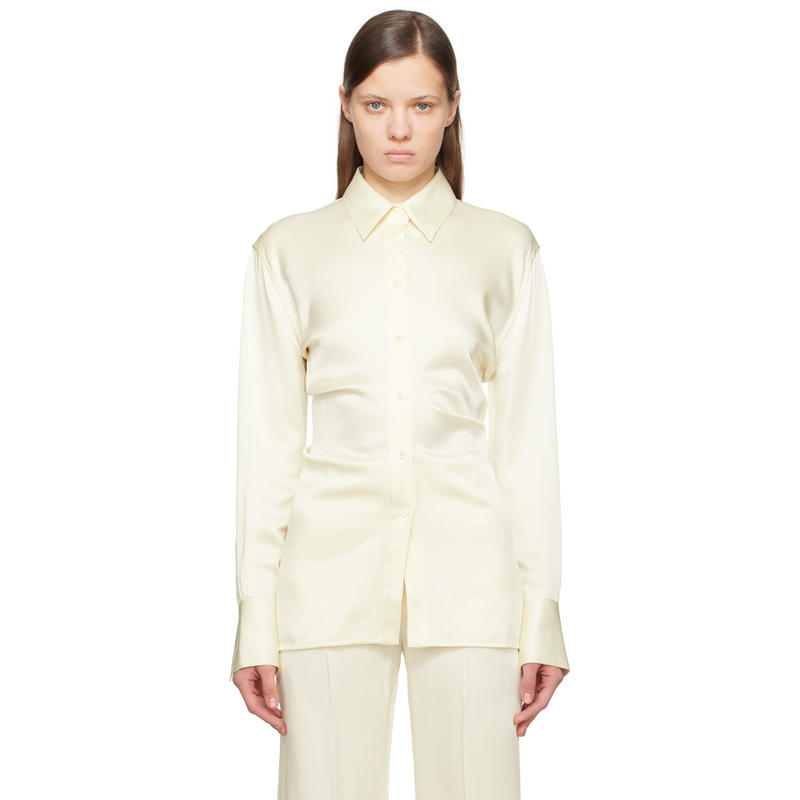 TOTEME 女士 衬衫 灰白色 Slouch Waist 衬衫