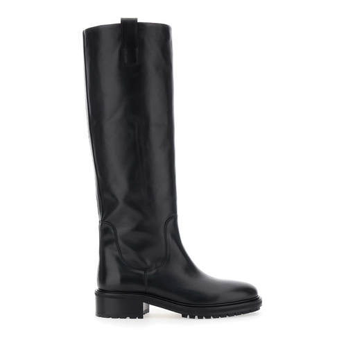 Aeyde 女士 FW26 中筒靴 Boots 'Henry' for 及膝皮质便鞋(黑色)