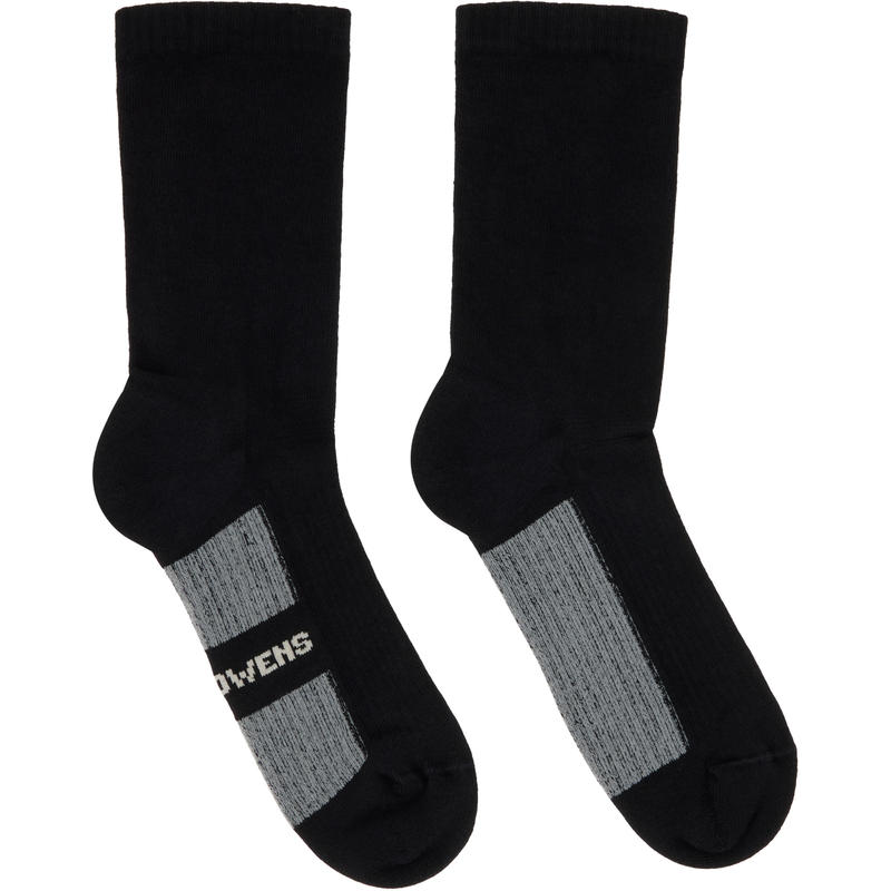 Rick Owens 男士 袜子 黑色 Concordians Glitter 中筒袜