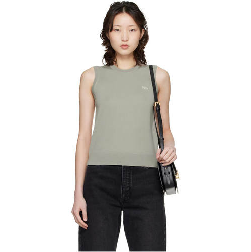 Maison Kitsuné 女士 上衣 米色 Baby Fox Fine Merino 马甲