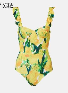 La DoubleJ 女款Boop 花朵荷叶边泳衣 迷衣时尚