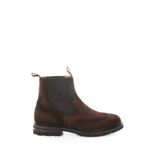 Henderson Baracco 男士 FW25 靴子 BEATLES 棕色绒面革