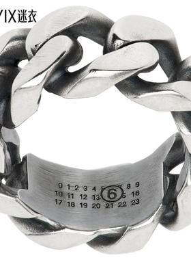 MM6 Maison Margiela马吉拉 男款银色 Numeric 戒指 迷衣时尚