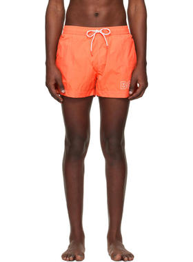 Boss 博斯 男士 泳裤 橙色 Outline Logo Print