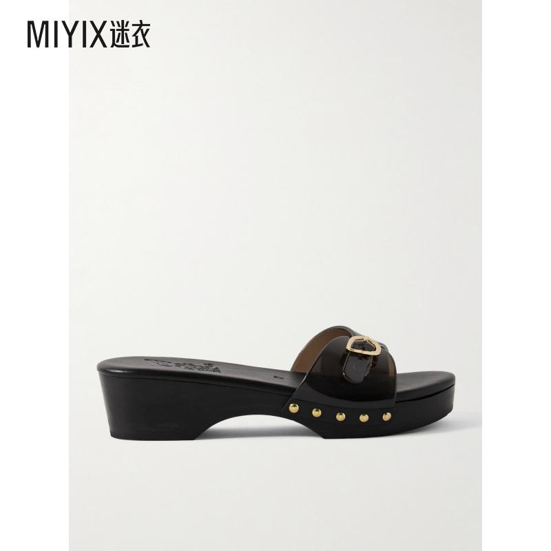Ancient Greek Sandals 女款Omonia PVC 胶质铆钉木屐 迷衣时尚