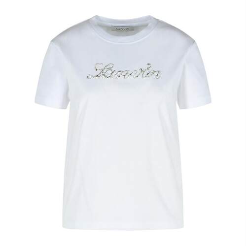 Lanvin 浪凡 女士 SS26 T恤 刺绣徽标 T 恤